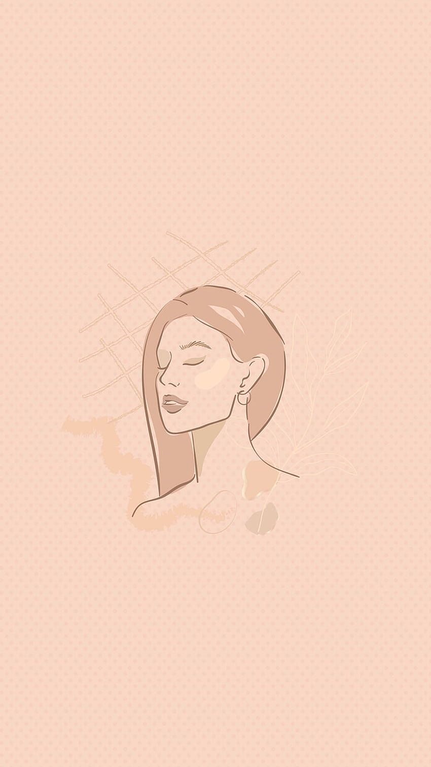 An illustration of a woman with her eyes closed. - Vector
