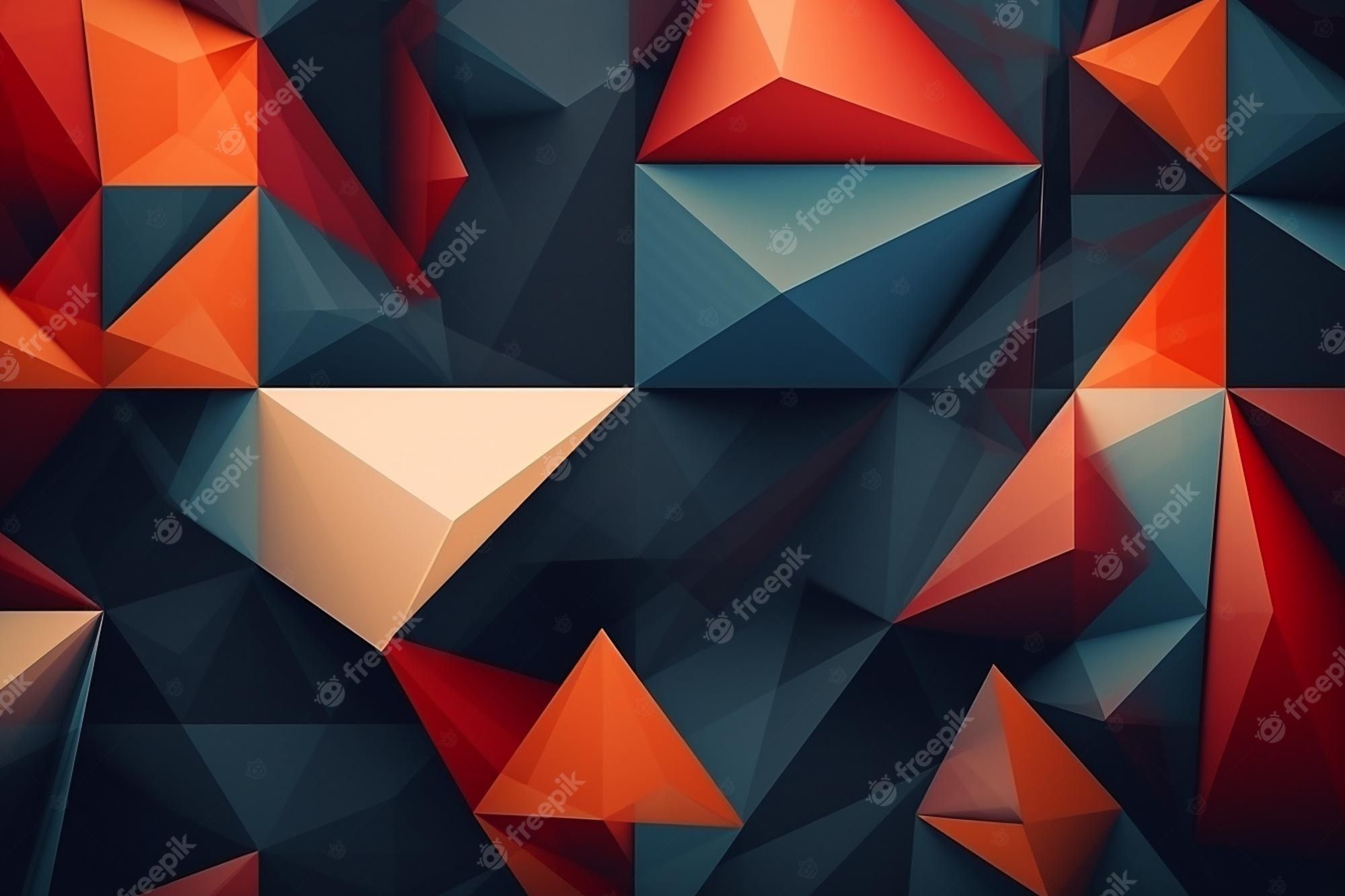 3D rendering of an abstract geometric background - Low poly