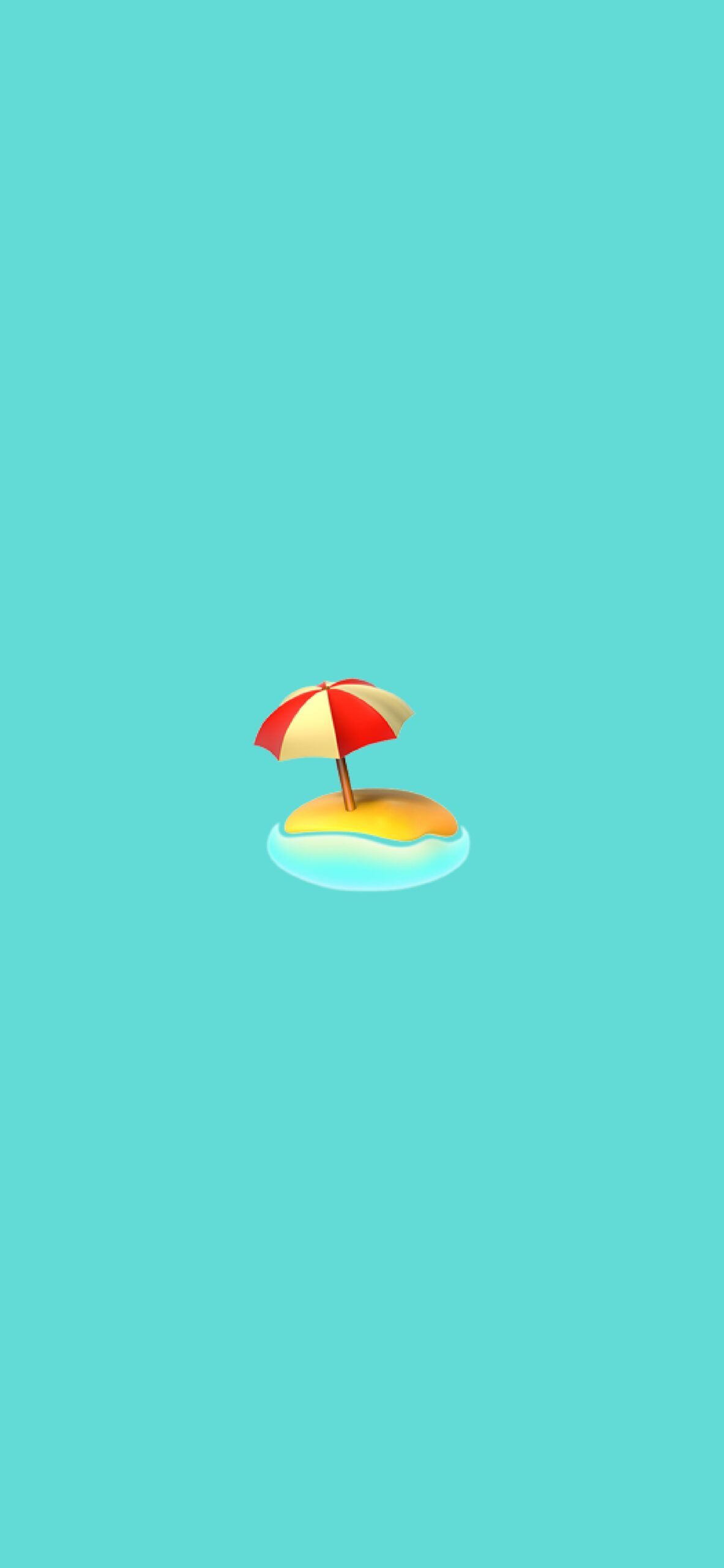 A beach umbrella floating in the ocean - Beach, Emoji