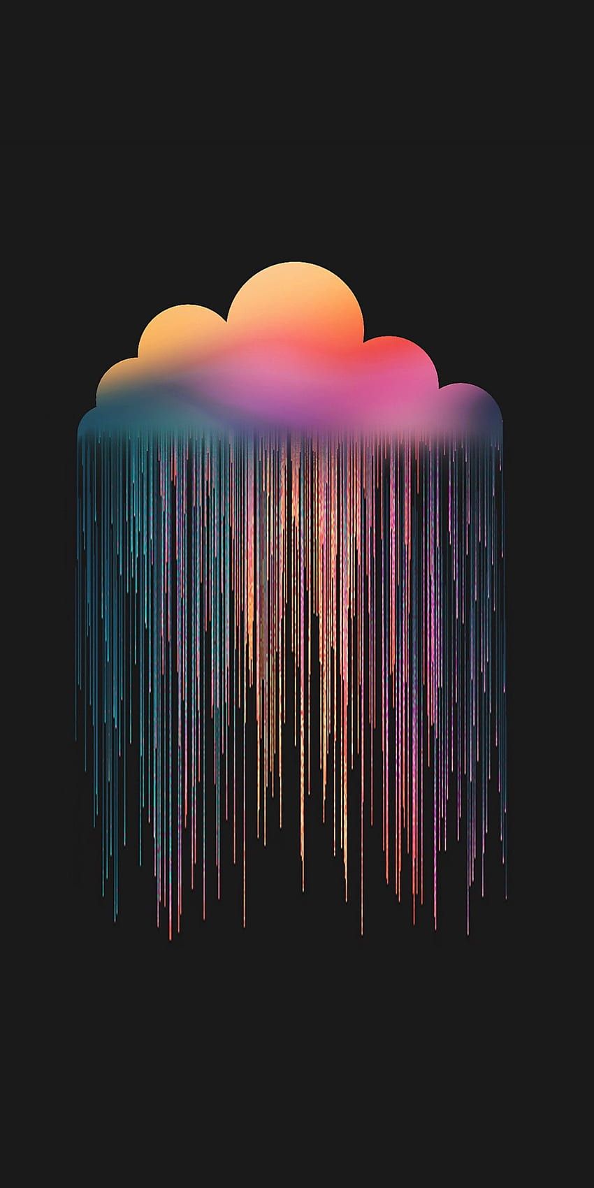 Colorful rain falling from the clouds wallpaper for iphone black background - Rainbows