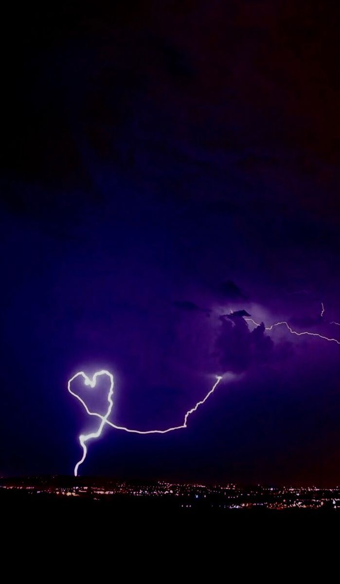 Lightning in the sky in the shape of a heart - Lightning