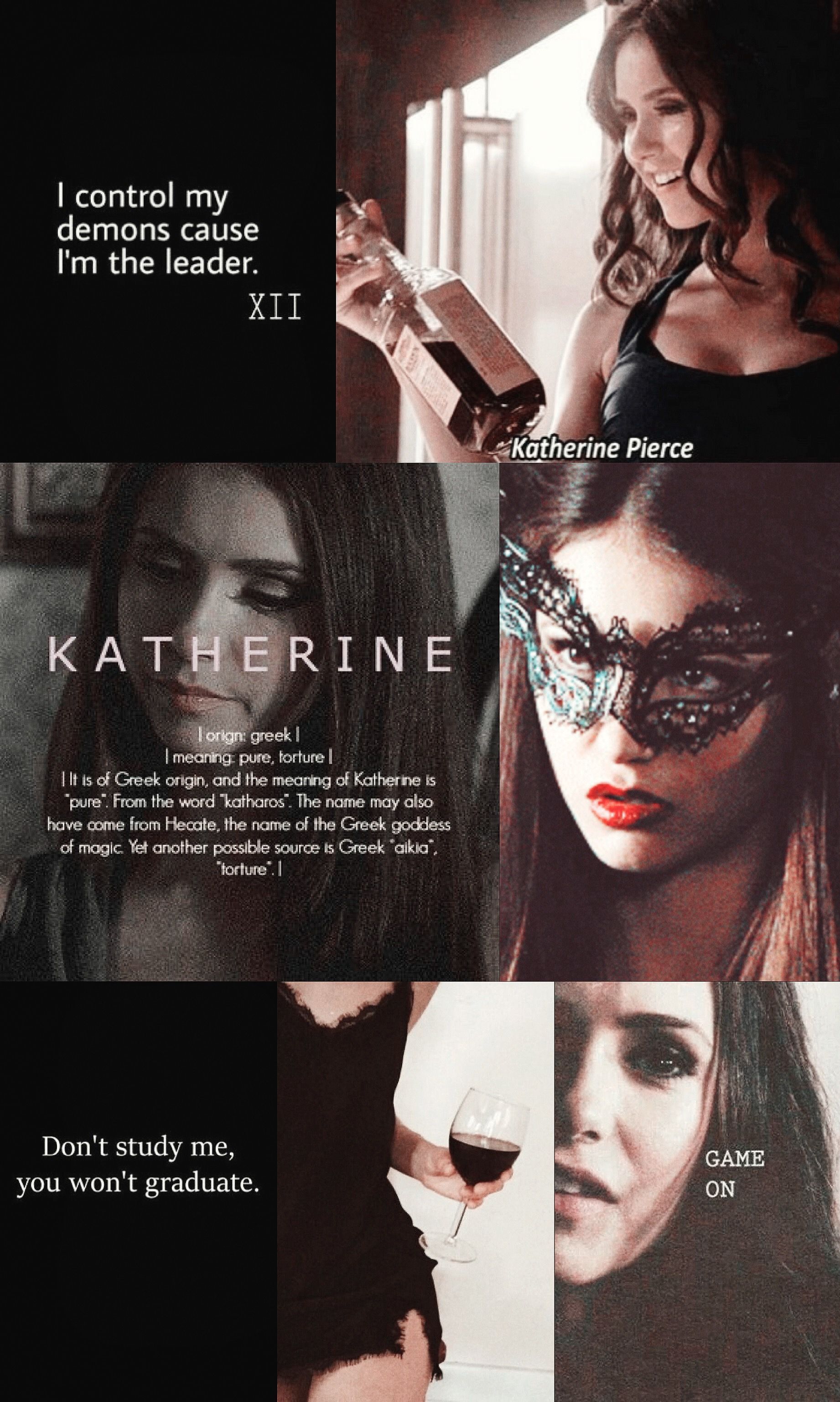 A collage of pictures with the word katherine - Vampire