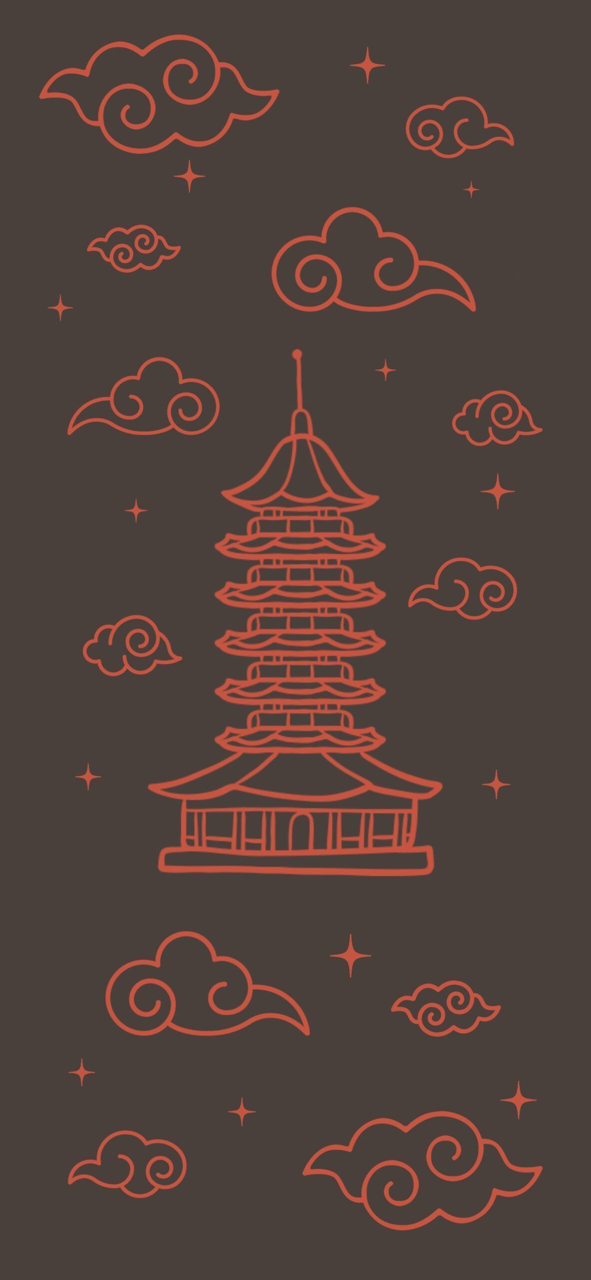 Chinese Pagoda Minimalist Wallpaper Chinese Wallpaper