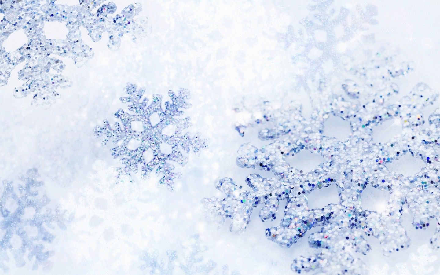Snowflakes on a white background - White Christmas