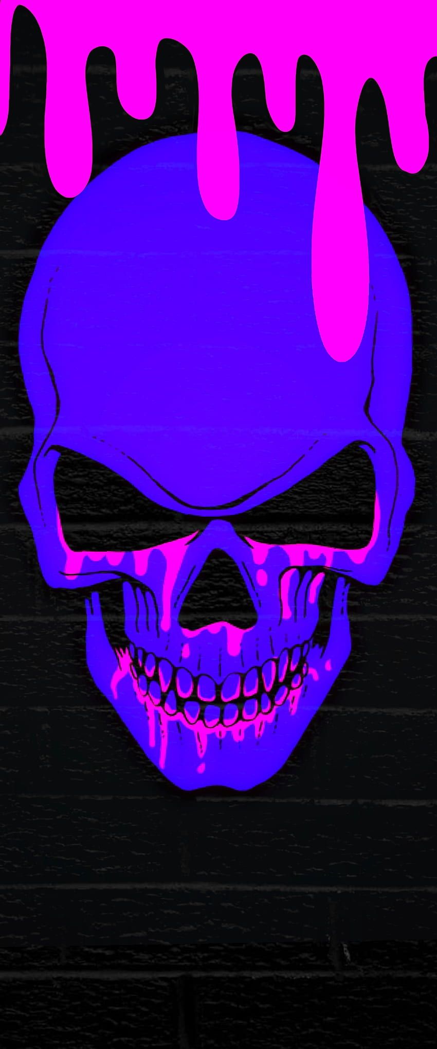 Neon skull HD wallpaper