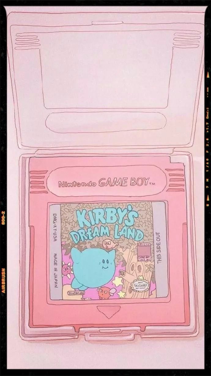 A drawing of a pink Gameboy with a Gameboy game in it - Gaming, Nintendo, Game Boy
