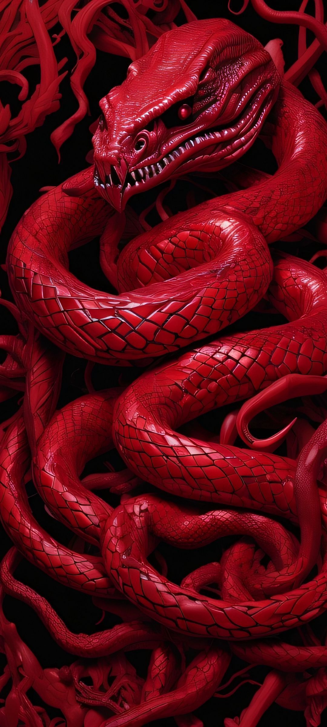 Wallpaper Serpent, Colubrid Snakes, Light, Red, Synthetic Rubber, Background Free Image