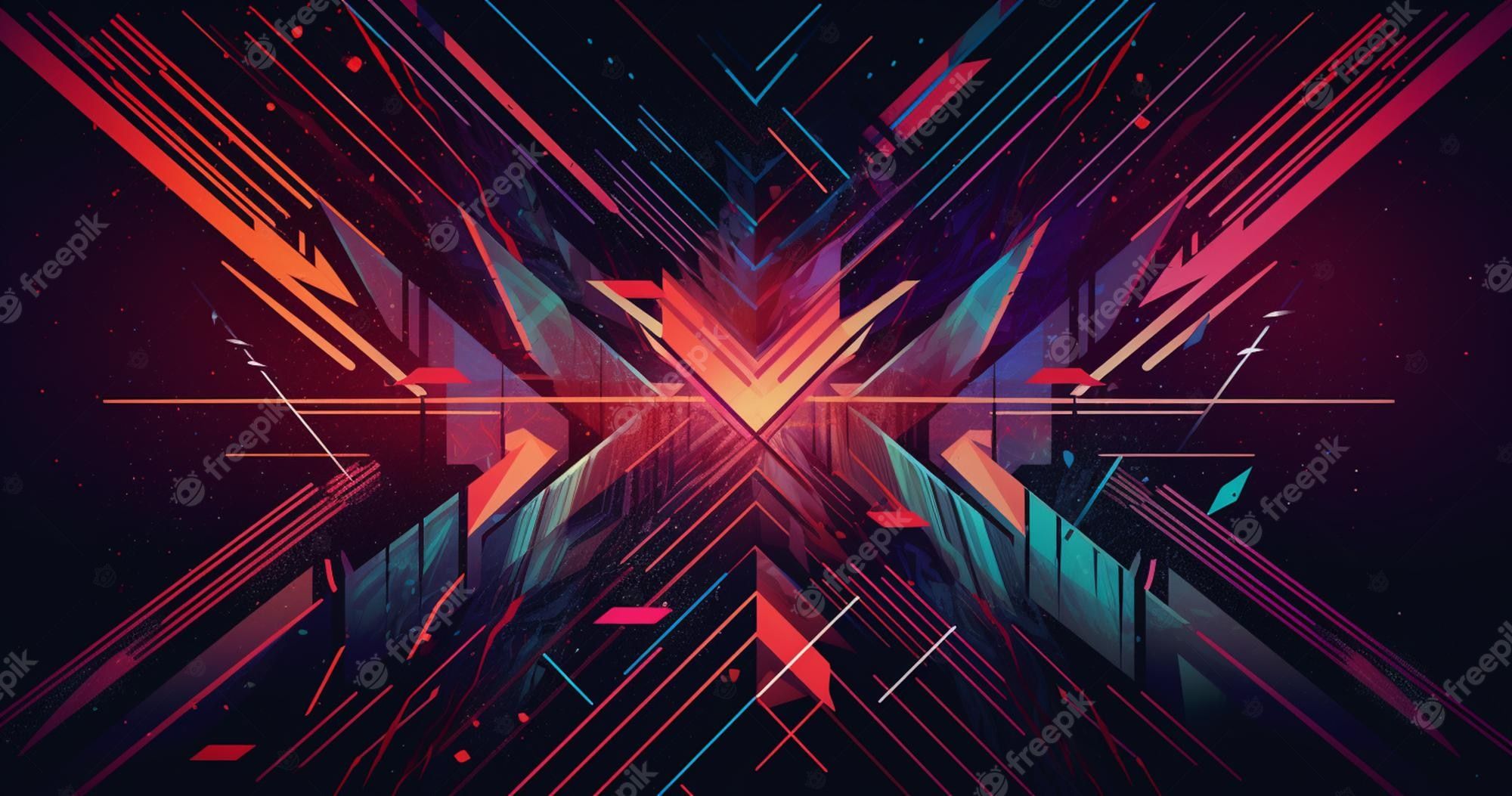 Colorful abstract background with geometric shapes and lines. - Gaming