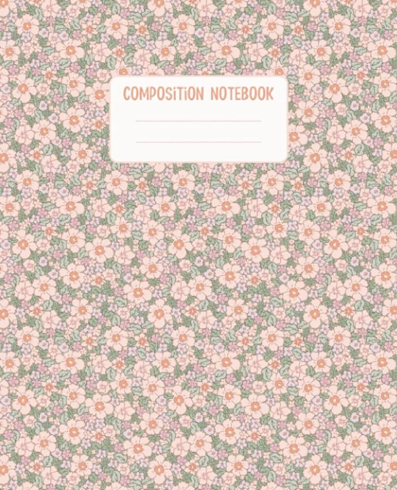 Cute Composition Book: Vintage Ditsy Floral Print in Pretty Pastel Tones College Ruled Notebook for Women & Teen Girls (Coquette Aesthetic): Zen, Mother: Books - Coquette