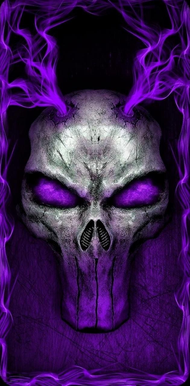 Purple skull aesthetic Wallpaper Download
