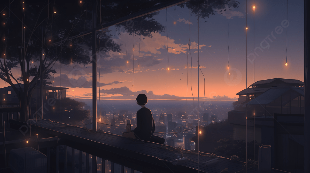 An Anime Girl Is Sitting At The Window Background, Anime Picture Aesthetic Background Image And Wallpaper for Free Download