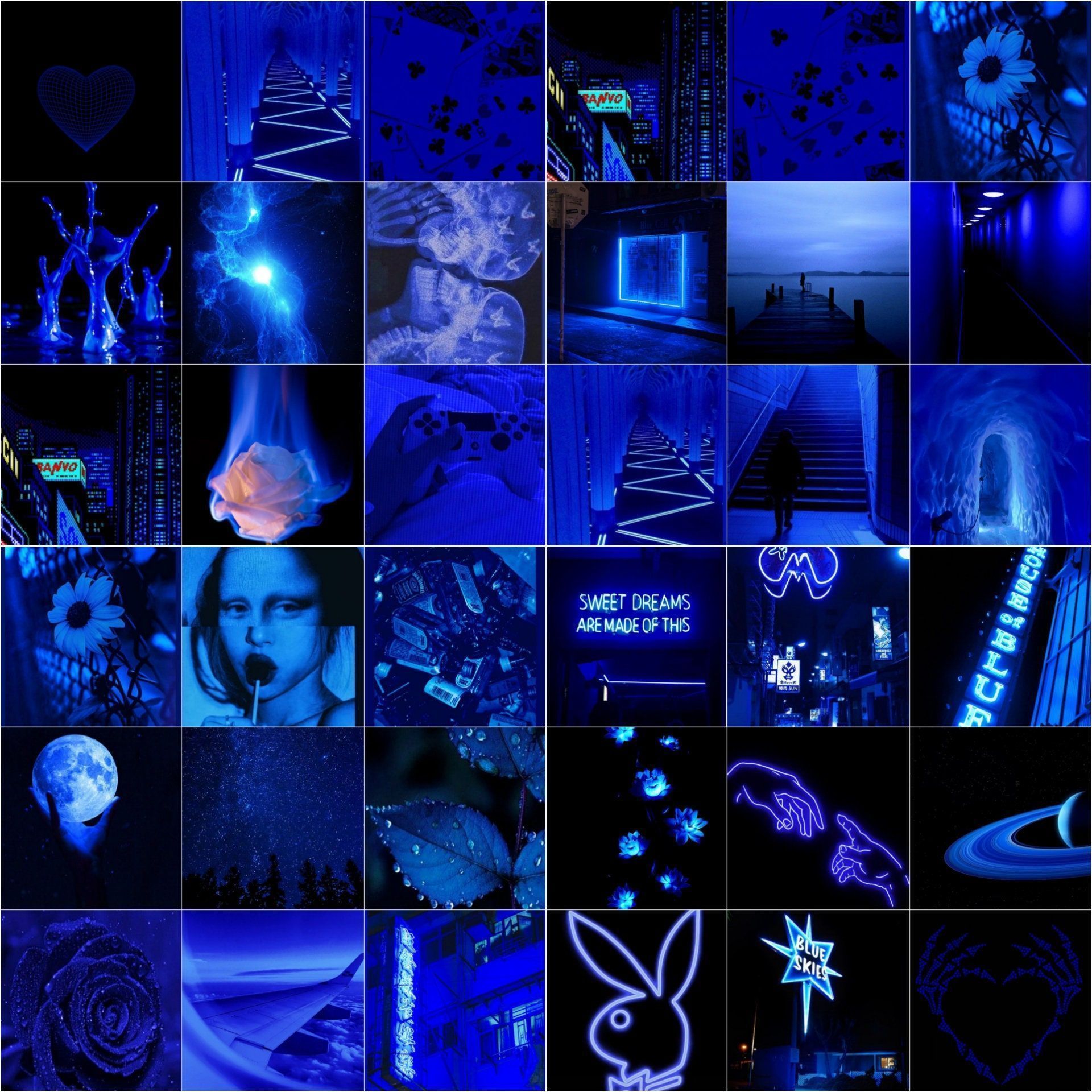 digitaldark Blue Aesthetic Collage Kit Dark Blue Photo