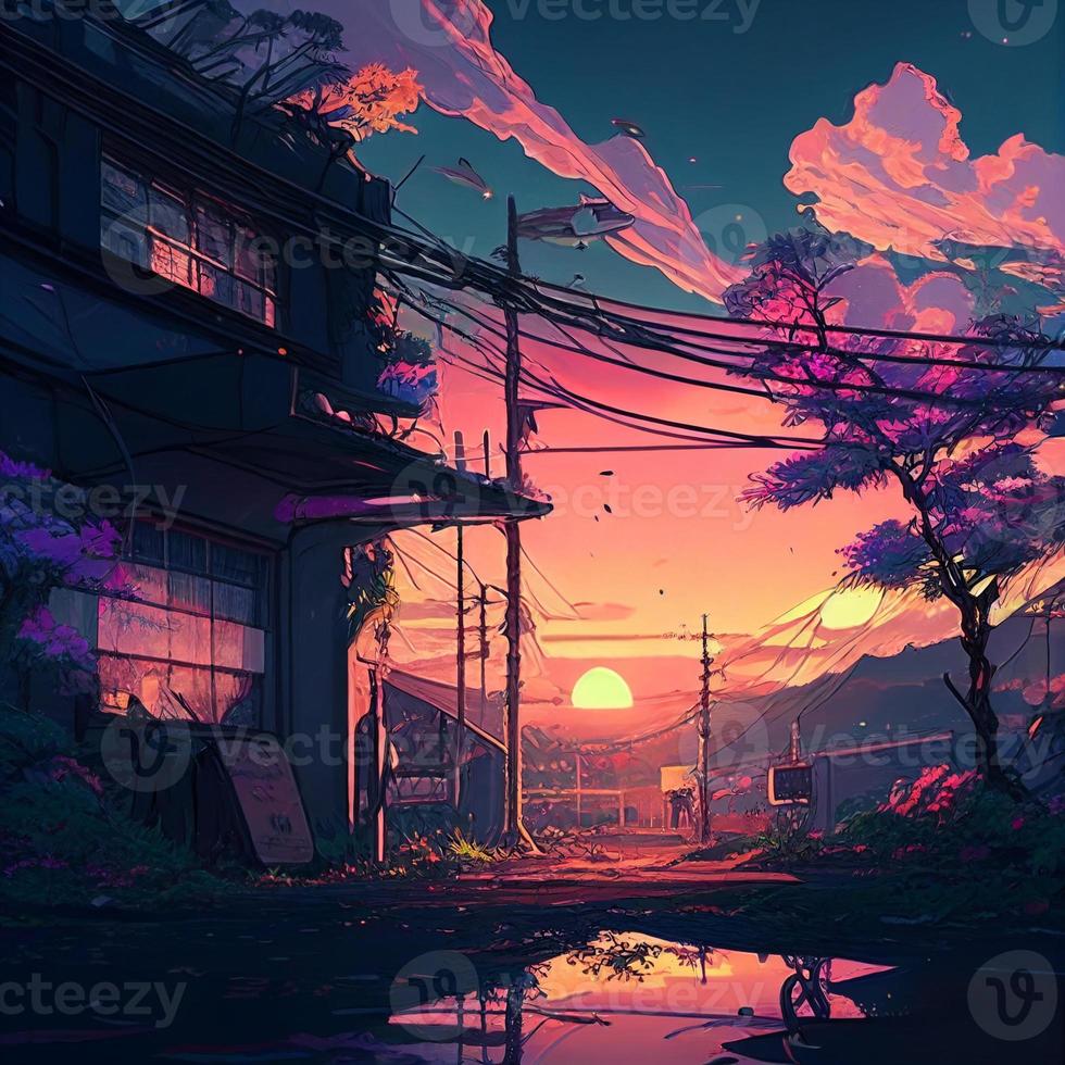 Anime Scenery , Image and Background for Free Download