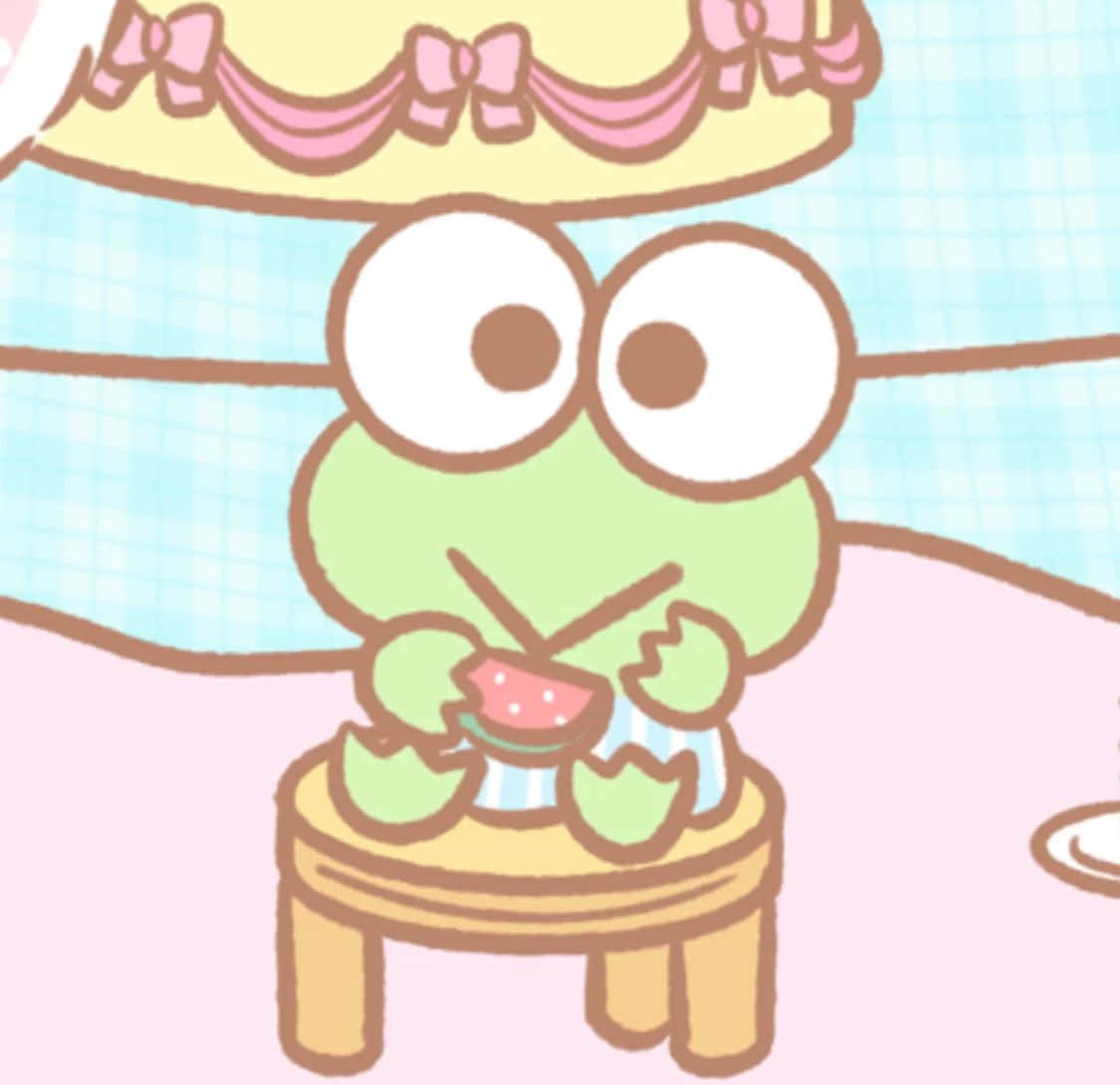 Download Keroppi Eating Watermelon Sanrio Pfp Wallpaper