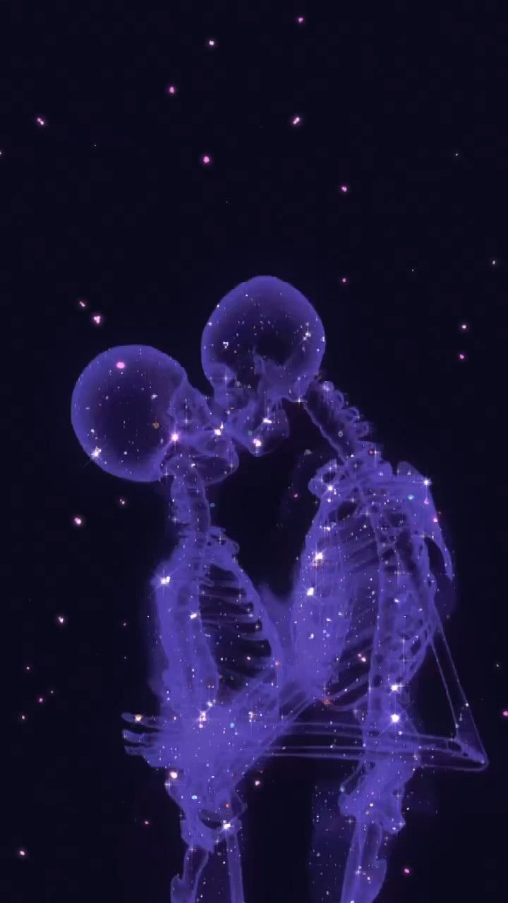 Animated Aesthetic Skeleton Lovers Phone Wallpaper Animated