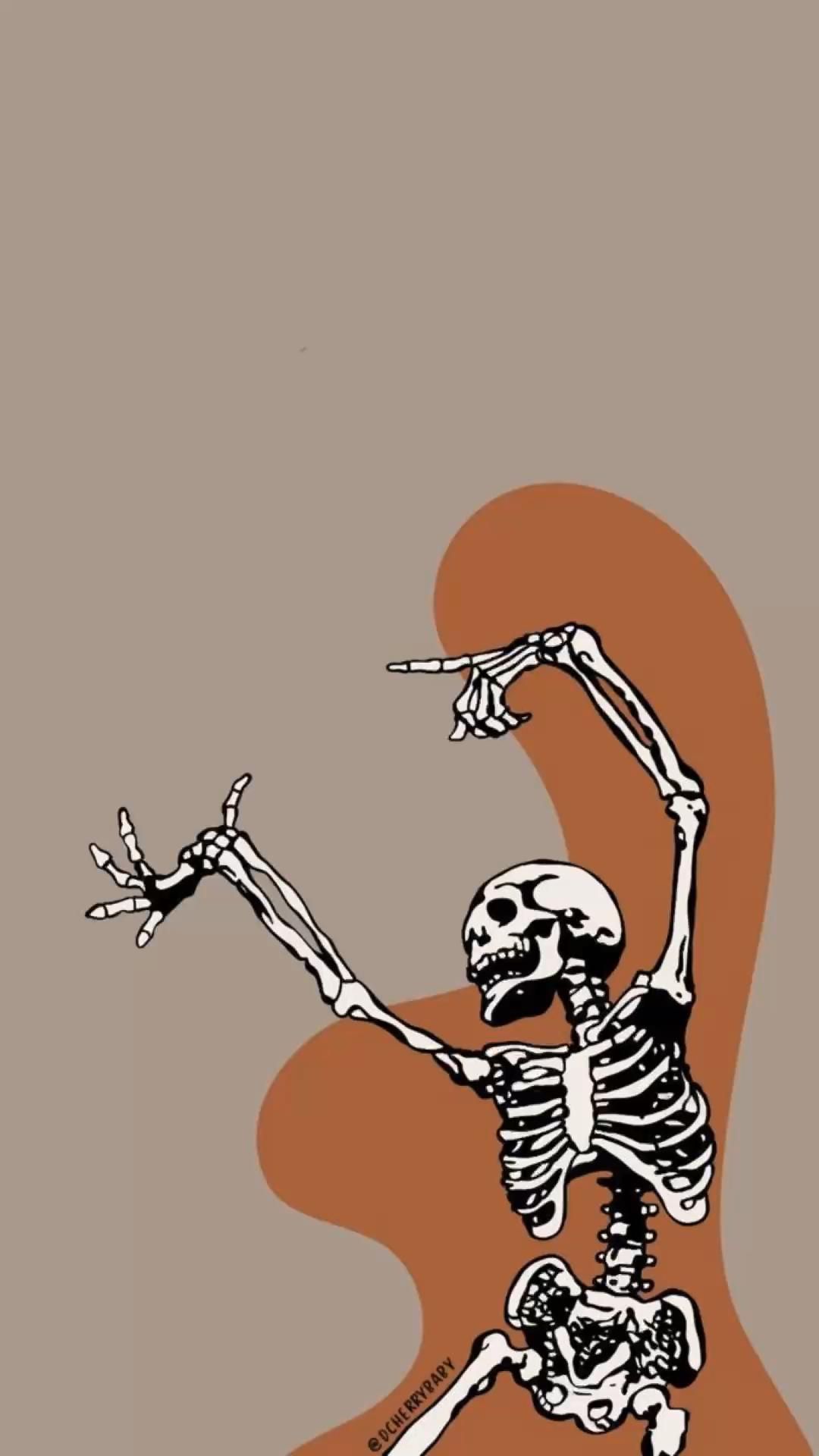 Cute skeleton themed wallpaper