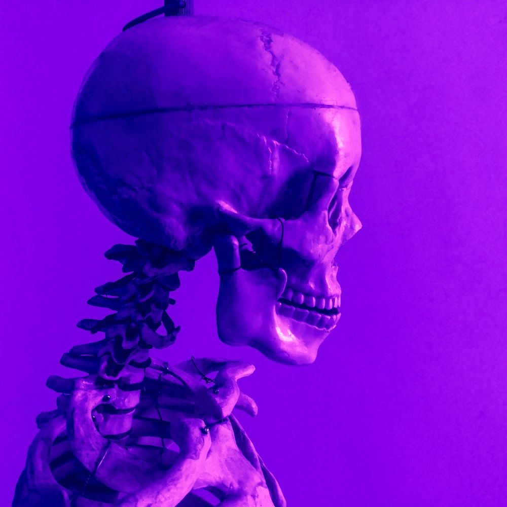 A brain with a purple background photo