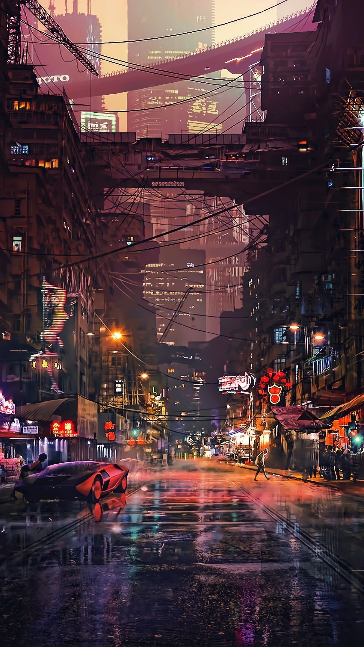 Wallpaper Cyberpunk Cyberpunk, Science Fiction, Building, Automotive Lighting, Background Free Image