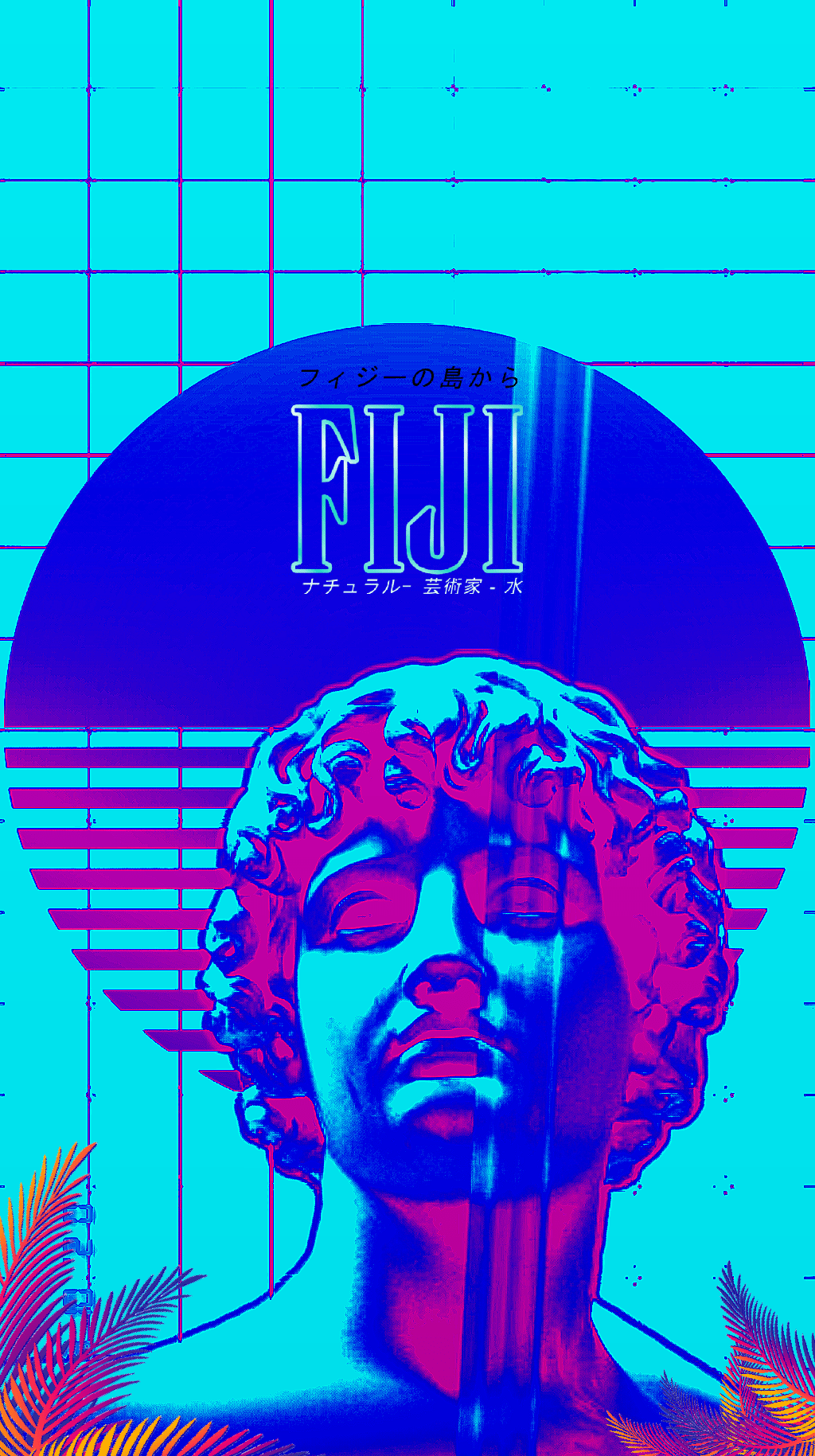 Vaporwave phone wallpaper made by me :)