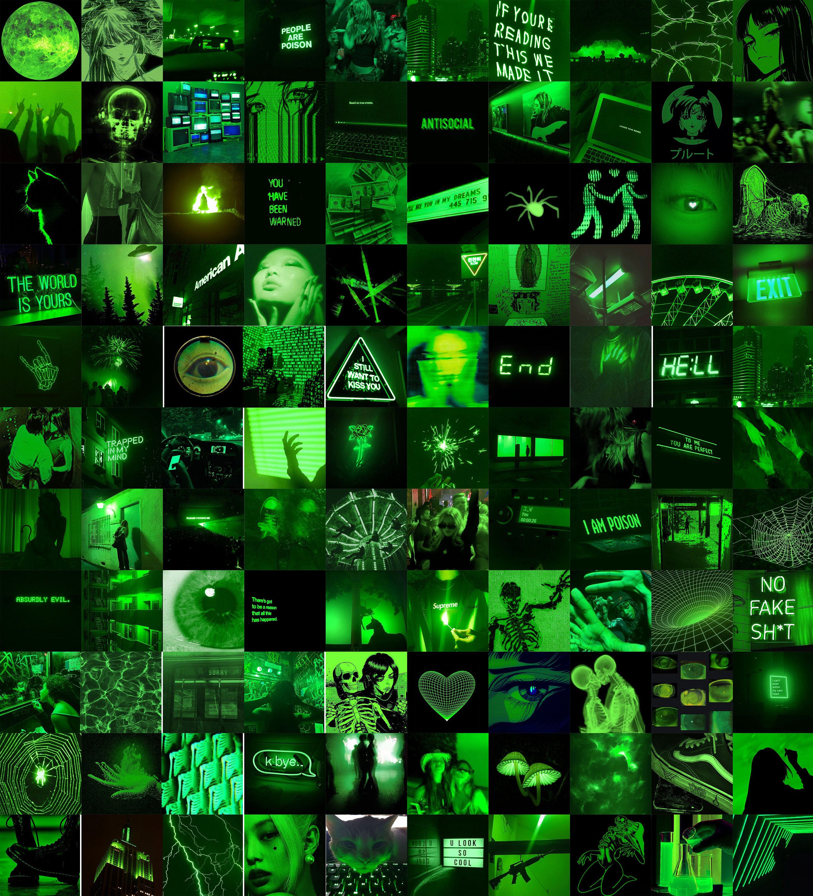 Neon Green Collage Wall