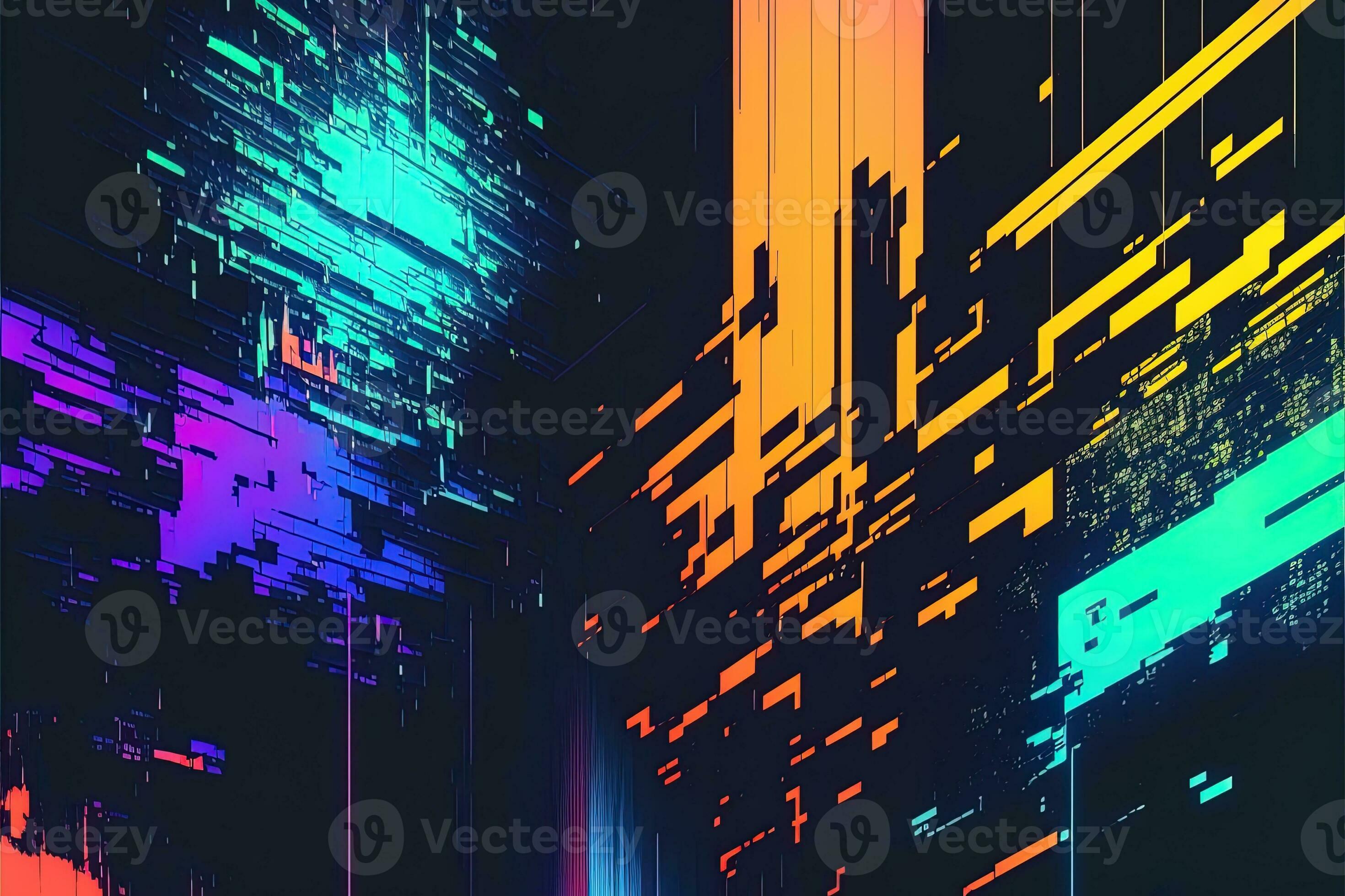 A colorful abstract background with glitch effects - Cyberpunk