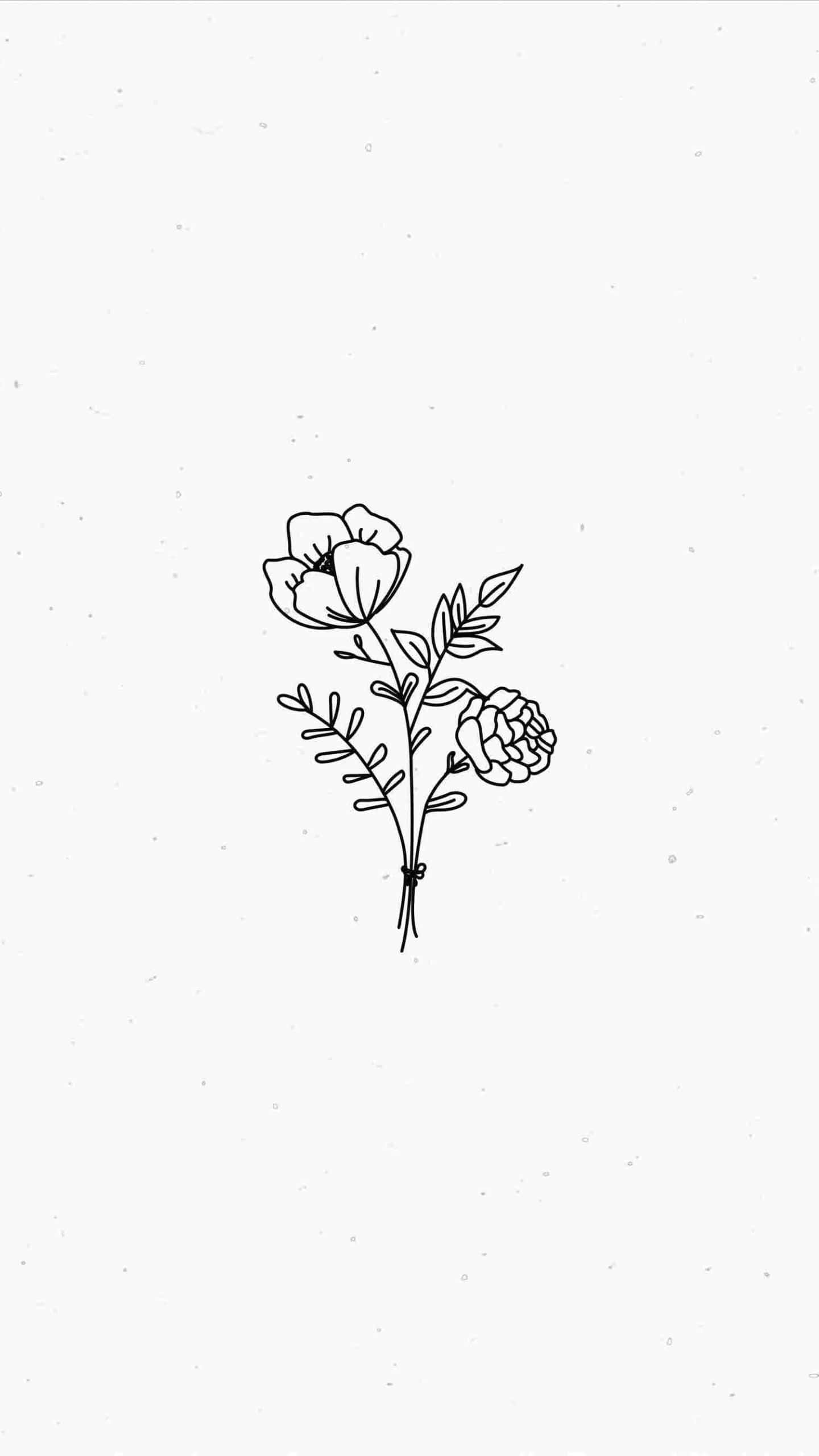 Aesthetic phone wallpaper with a minimalist floral design - Clean