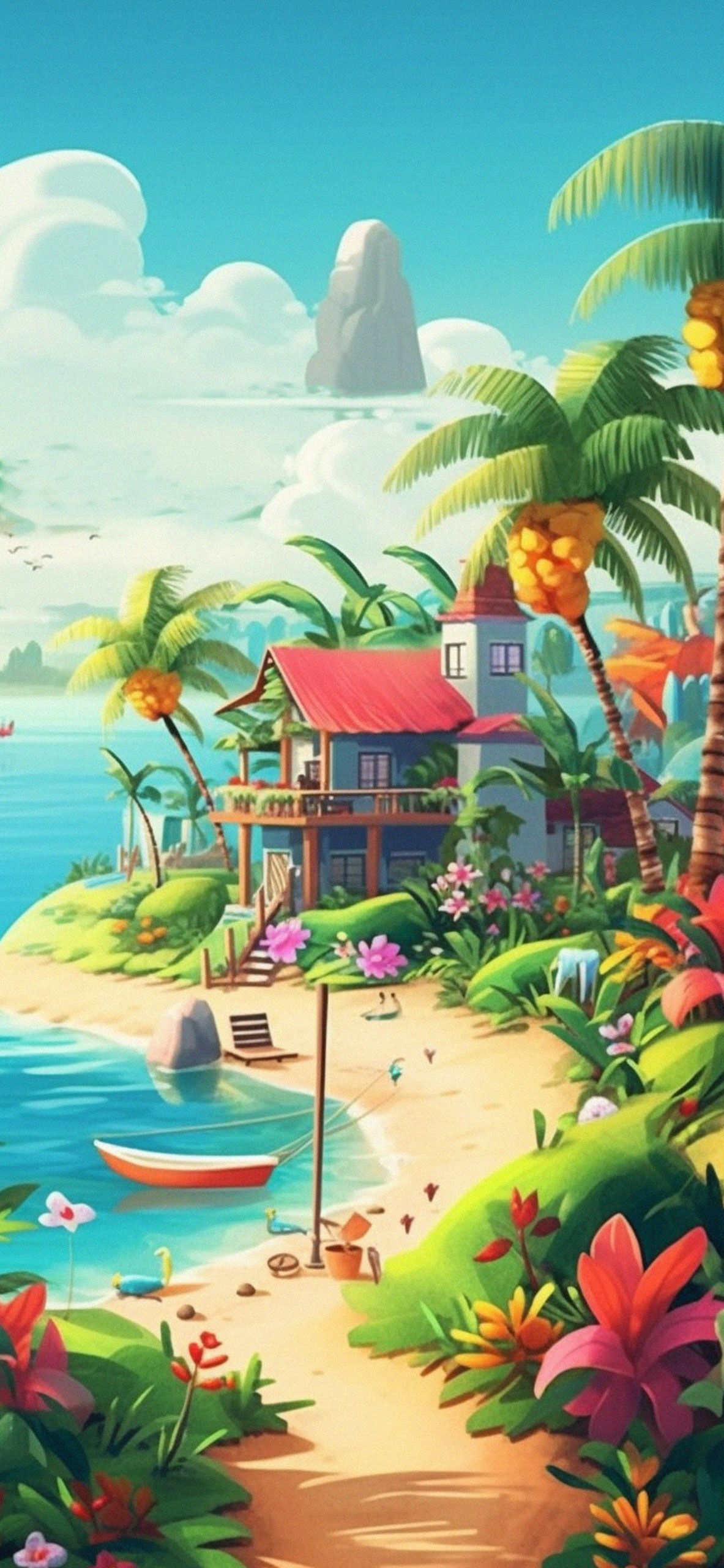 Tropical Beach Summer Art Wallpaper Vacation Wallpaper