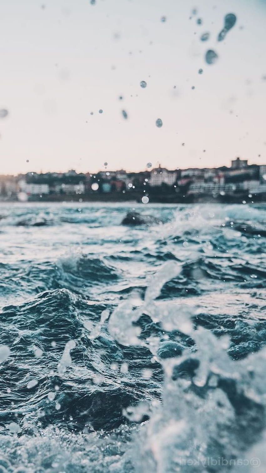 The sea water splashing in the air - Ocean