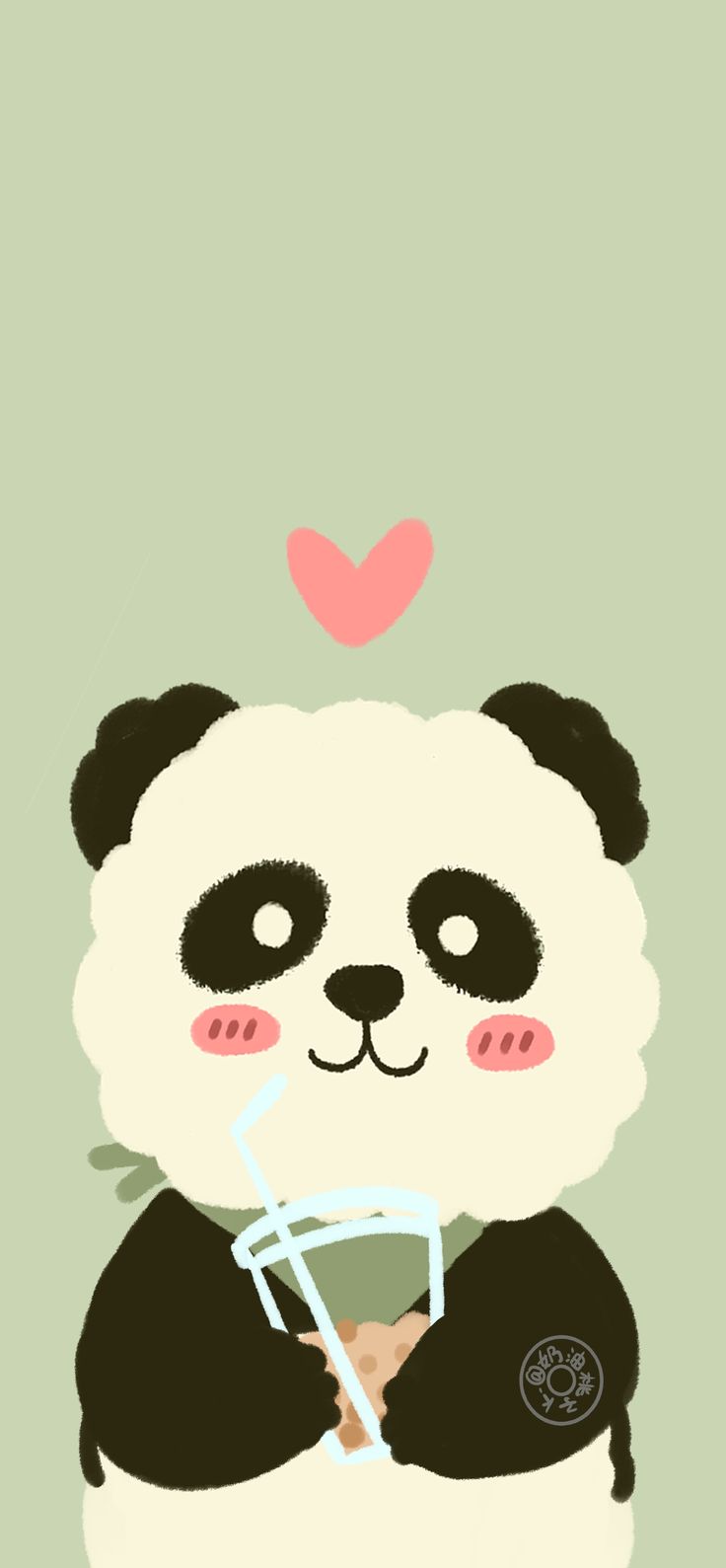 A cute picture of a panda drinking tea - Panda