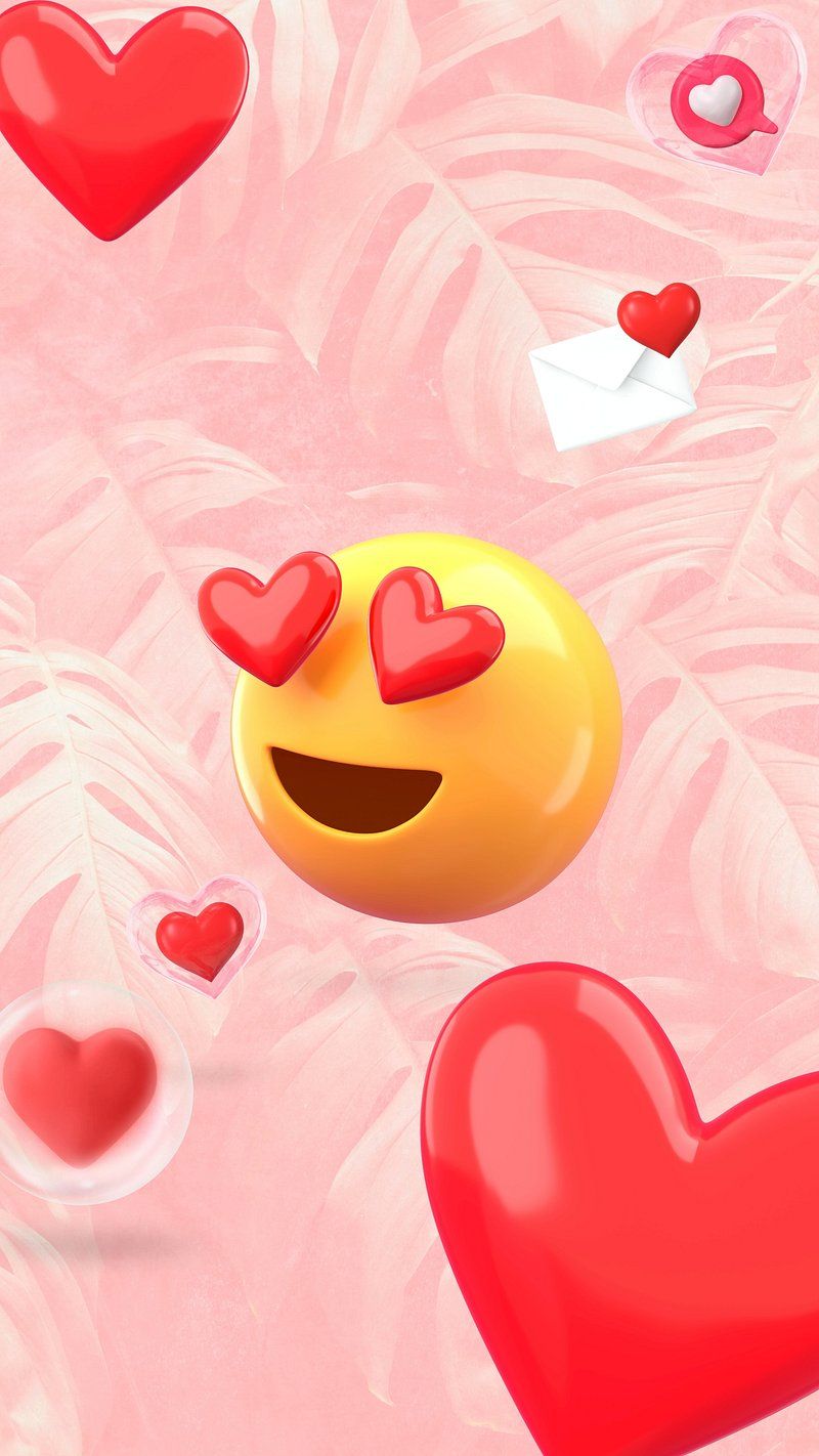 A smiling face emoji with a heart pattern over its eyes surrounded by hearts - Eyes