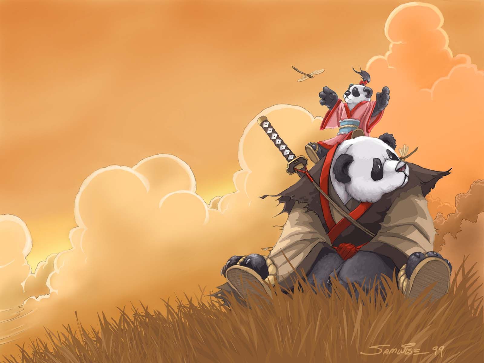 Panda and geisha on a kung fu panda wallpaper - Panda