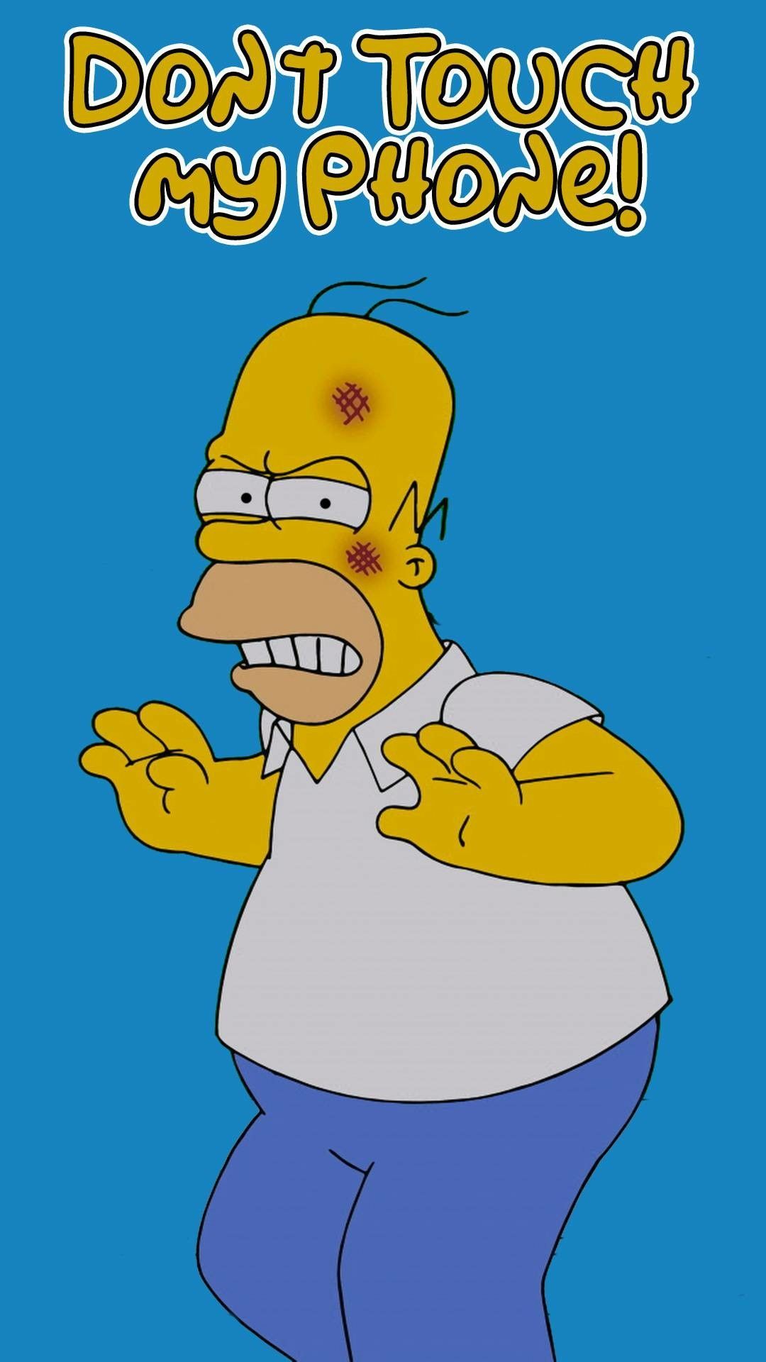 Homer Simpson don't touch my phone. Don't touch my phone wallpaper, Phone lock screen wallpaper - Homer Simpson, The Simpsons, don't touch my phone