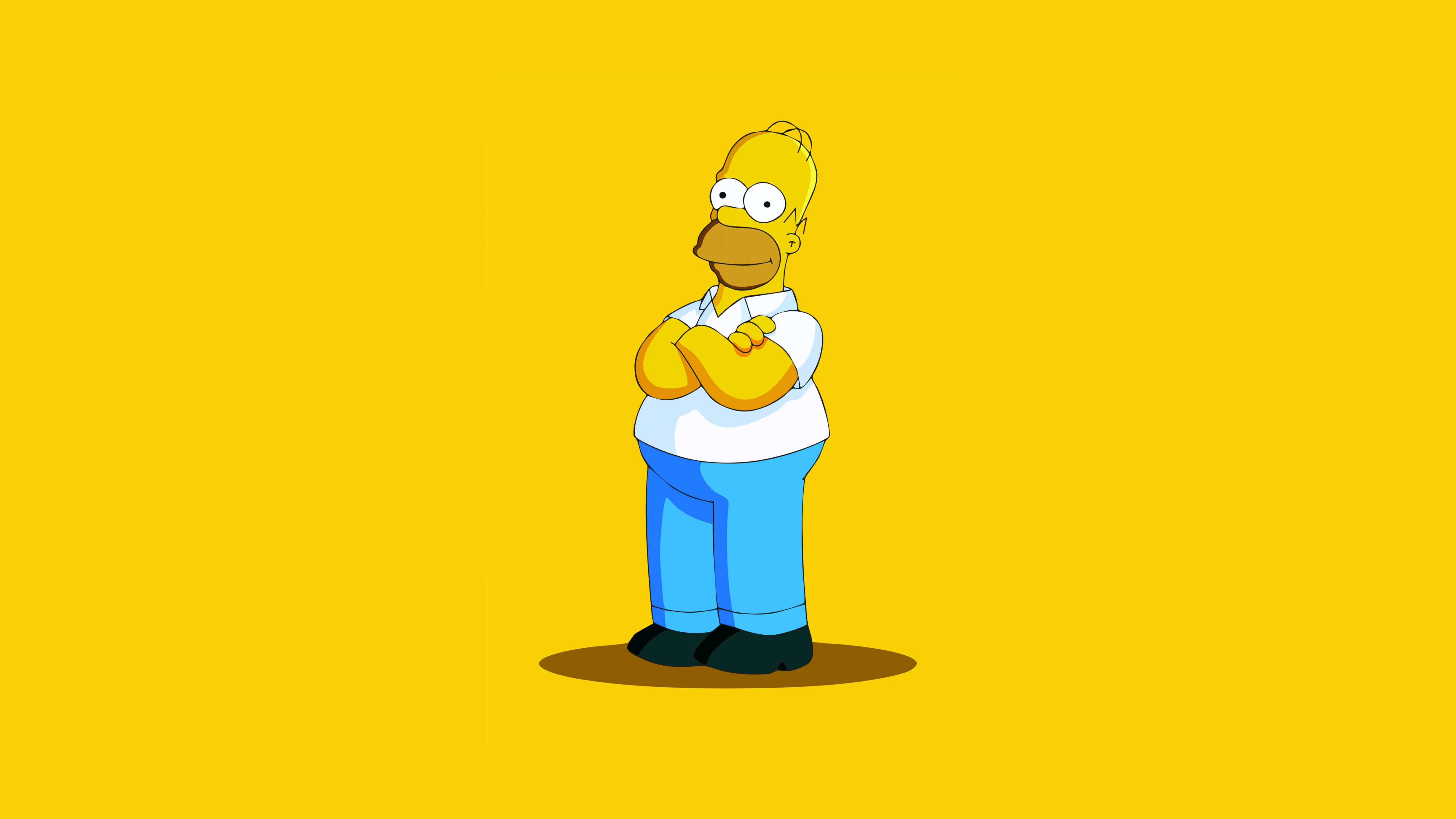 Homer Simpson Wallpaper 4K, The Simpsons, Yellow background