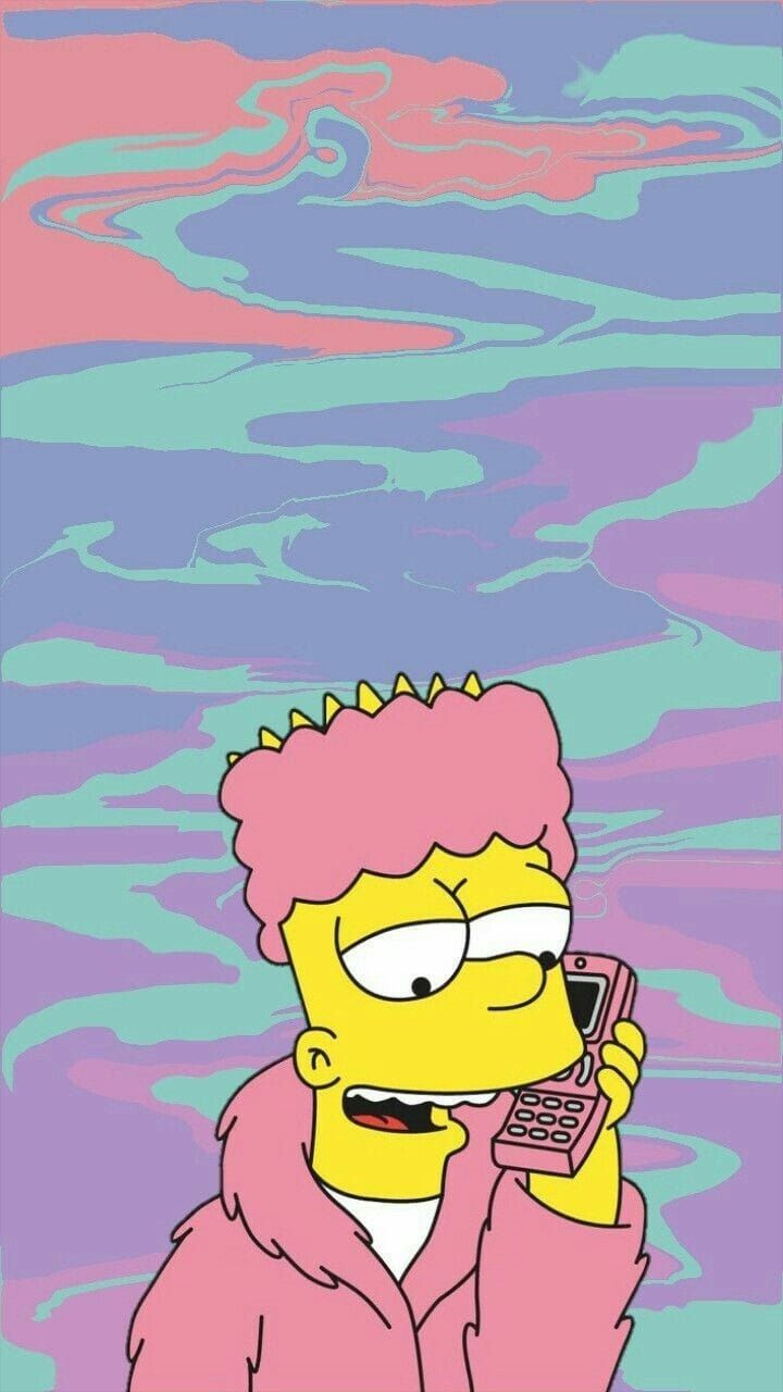 bart simpson, pink and wallpaper