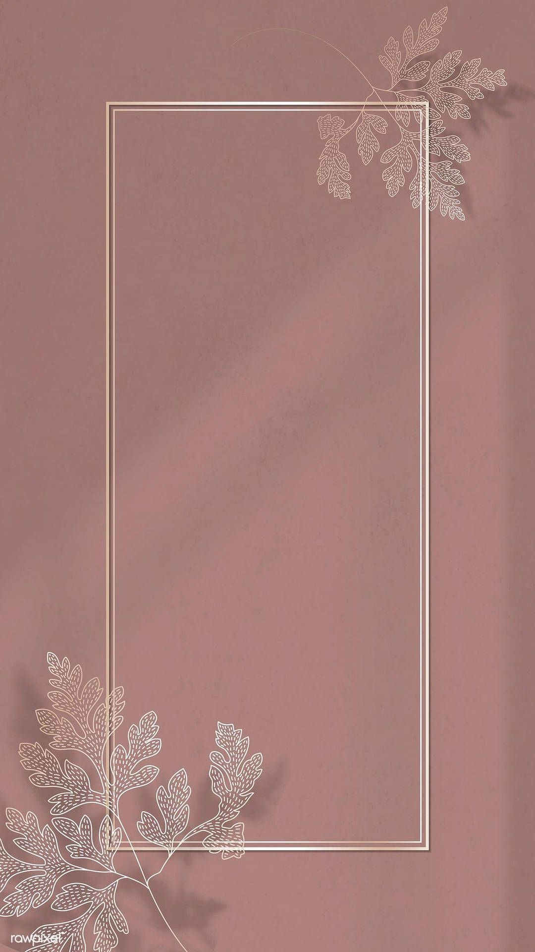 Download Beige Aesthetic Phone With Leaves Borders Wallpaper