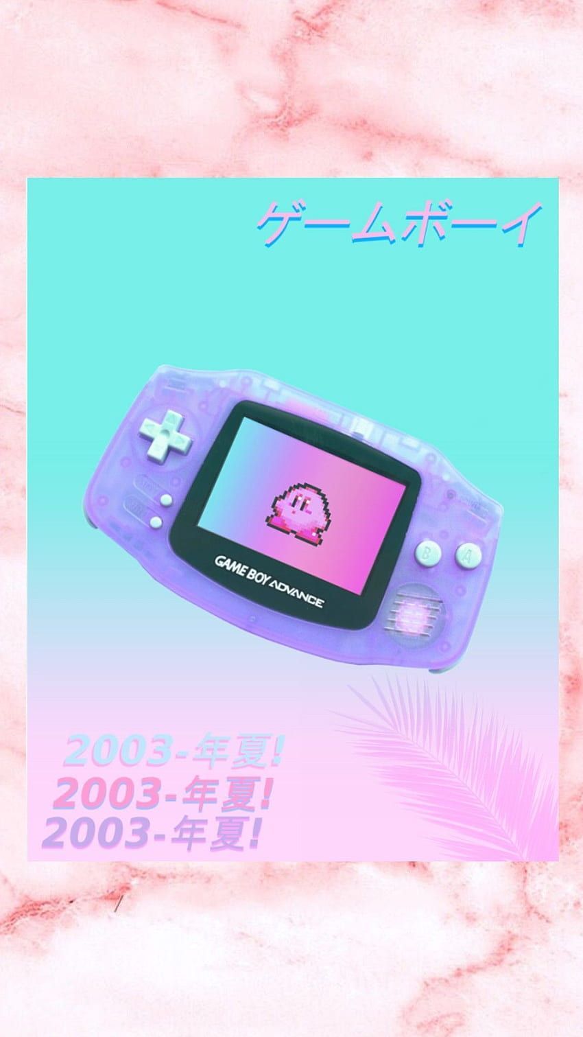 Game boy advance with a pink and blue background - Nintendo