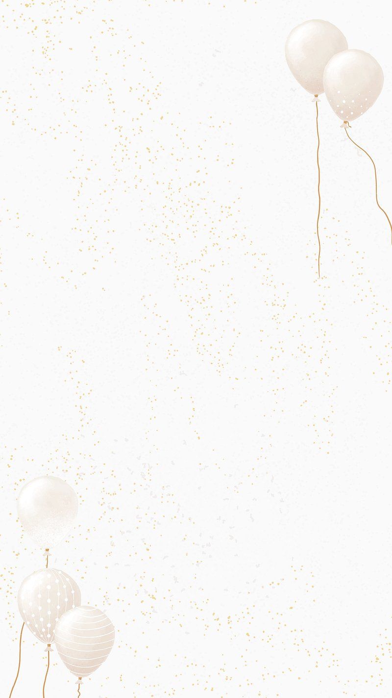 White balloons on a gold confetti background - Balloons