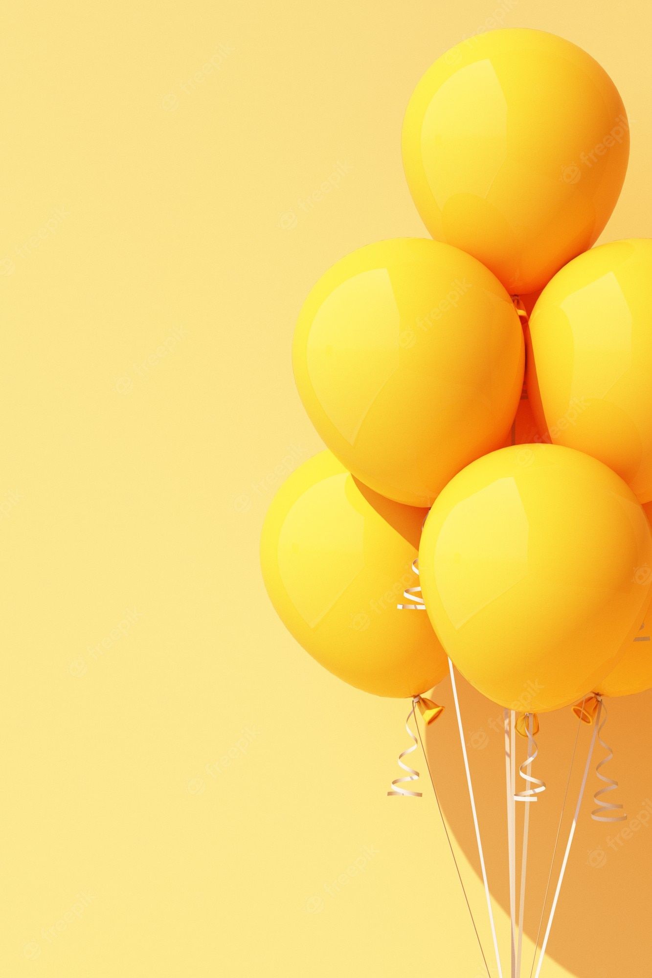 A bunch of yellow balloons on a yellow background - Balloons