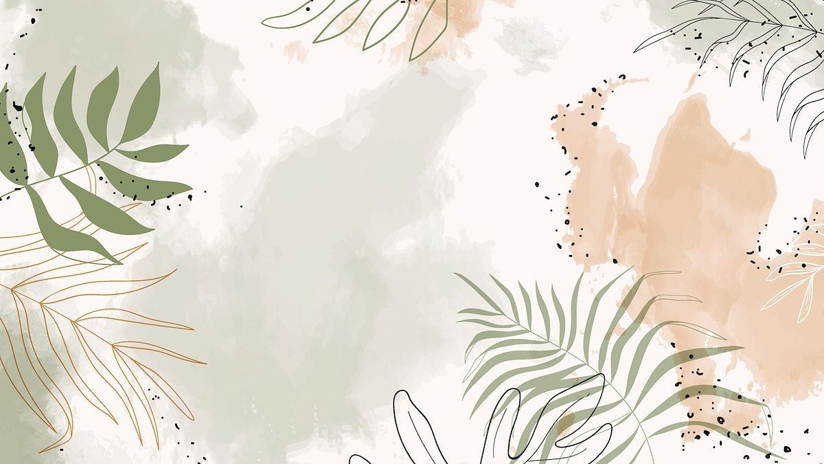 Beige Leafy Watercolor Wallpaper Image Wallpaper