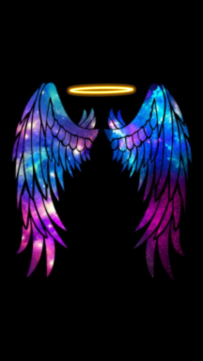 Galaxy wings and halo on a black background - Wings
