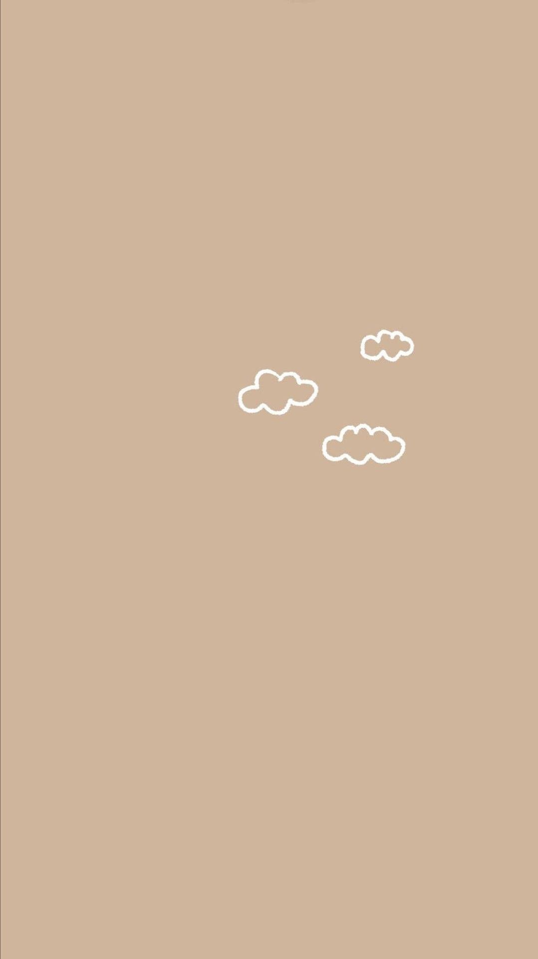 Beige background with white clouds - Minimalist