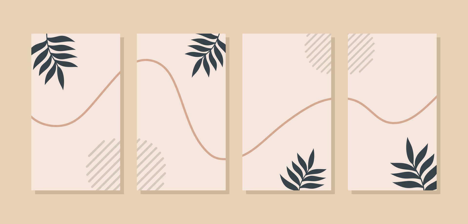 Illustration Vector Graphic of Aesthetic Background in Simple Modern Style. Good for Wedding Invitation Background and Frames, Social Media Stories Wallpaper