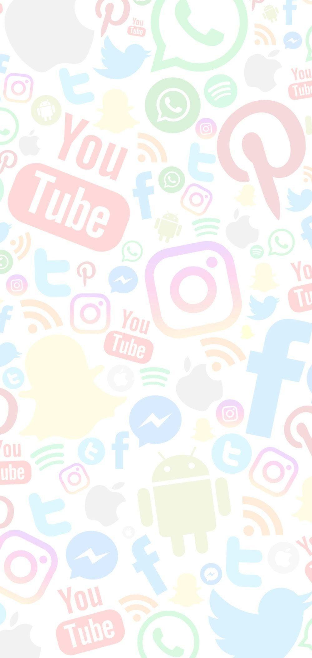 A colorful collage of social media logos including YouTube, Instagram, and Facebook. - YouTube