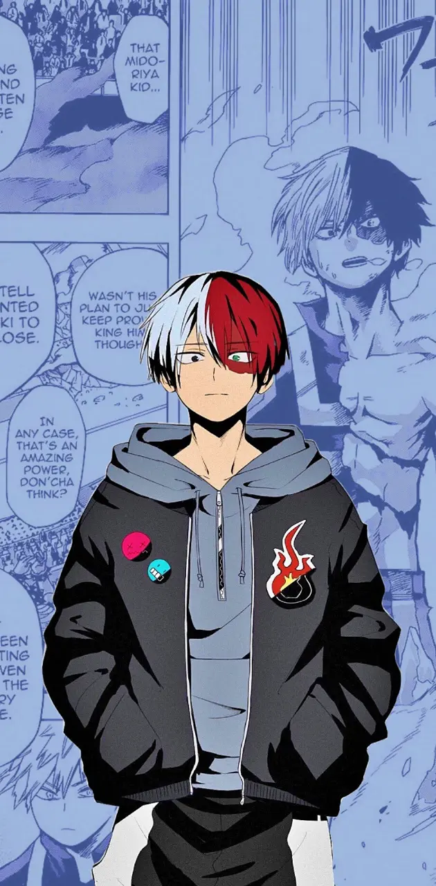 Todoroki from My Hero Academia with a red and white hair - Shoto Todoroki