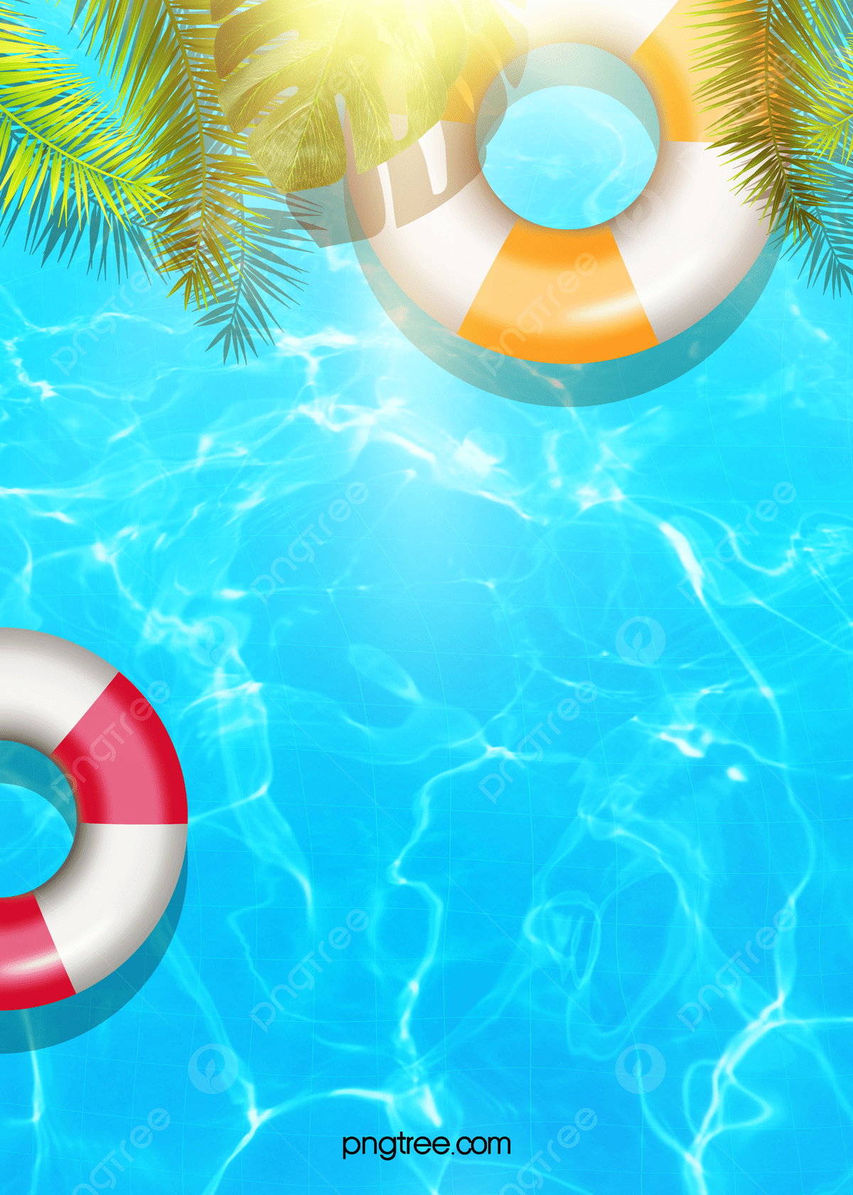 Summer Creative Hand Painted Swimming Pool Background Wallpaper Image For Free Download