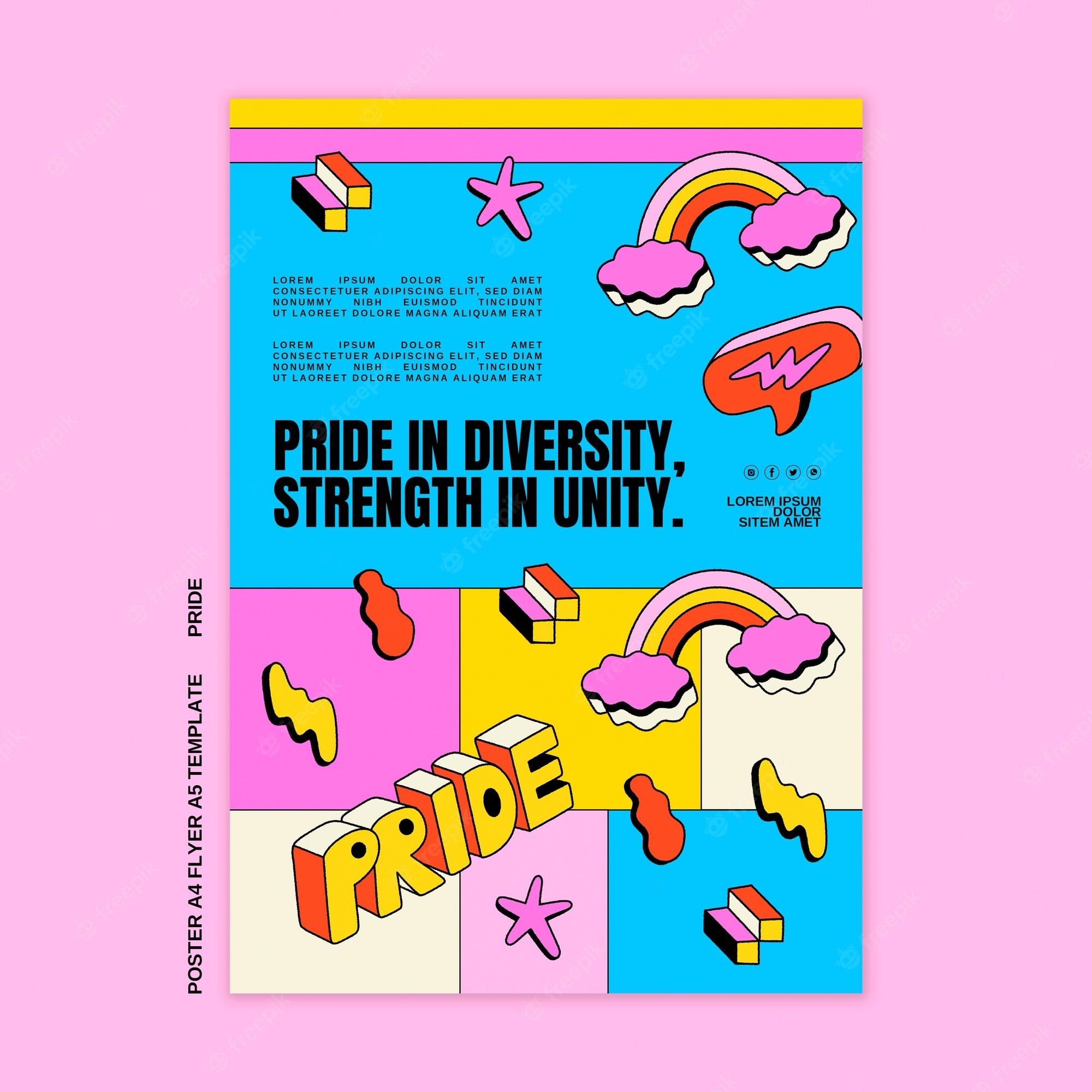 Free PSD. Pride month celebration poster
