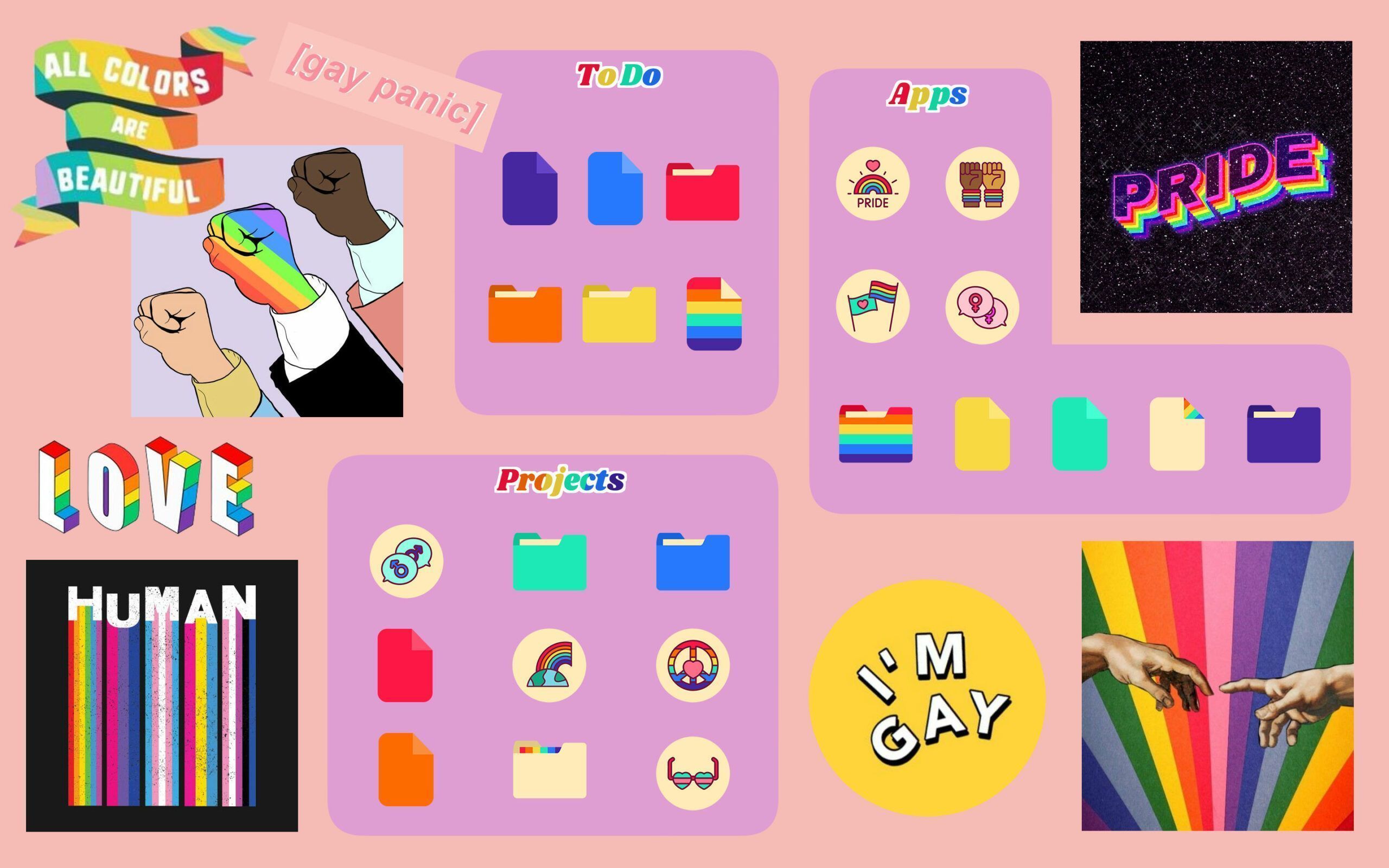 LGBTQ+ Folder Icon Aesthetic Icon for Desktop