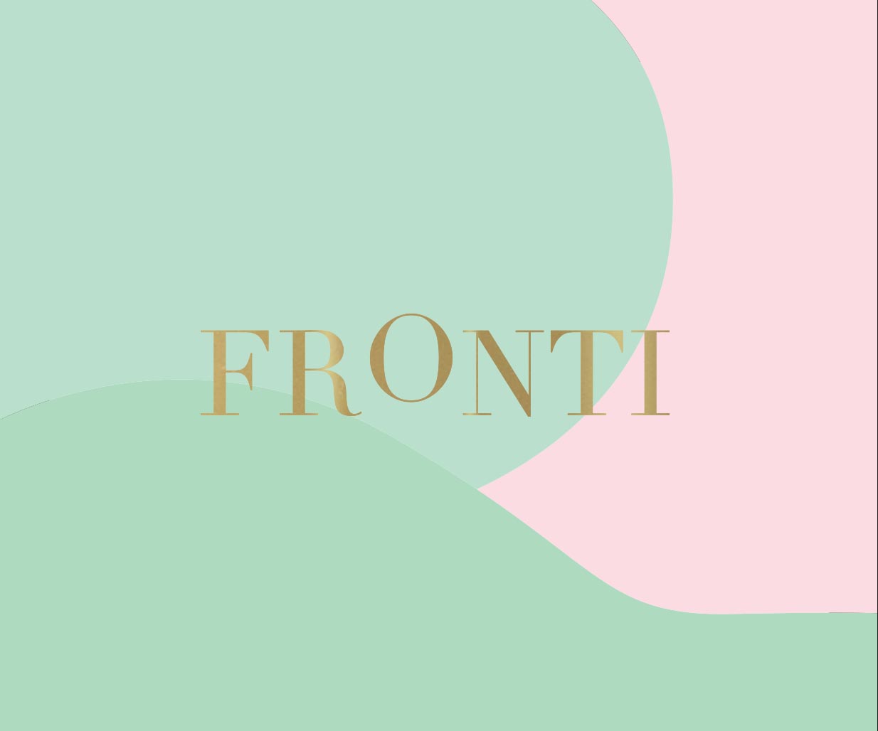 Fronti logo on a green and pink background - Calligraphy