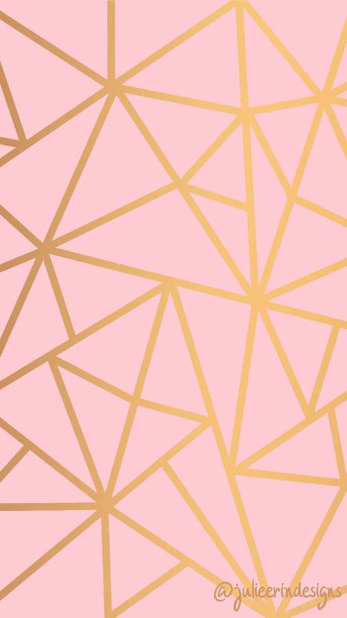 A pink and gold geometric pattern. - Modern
