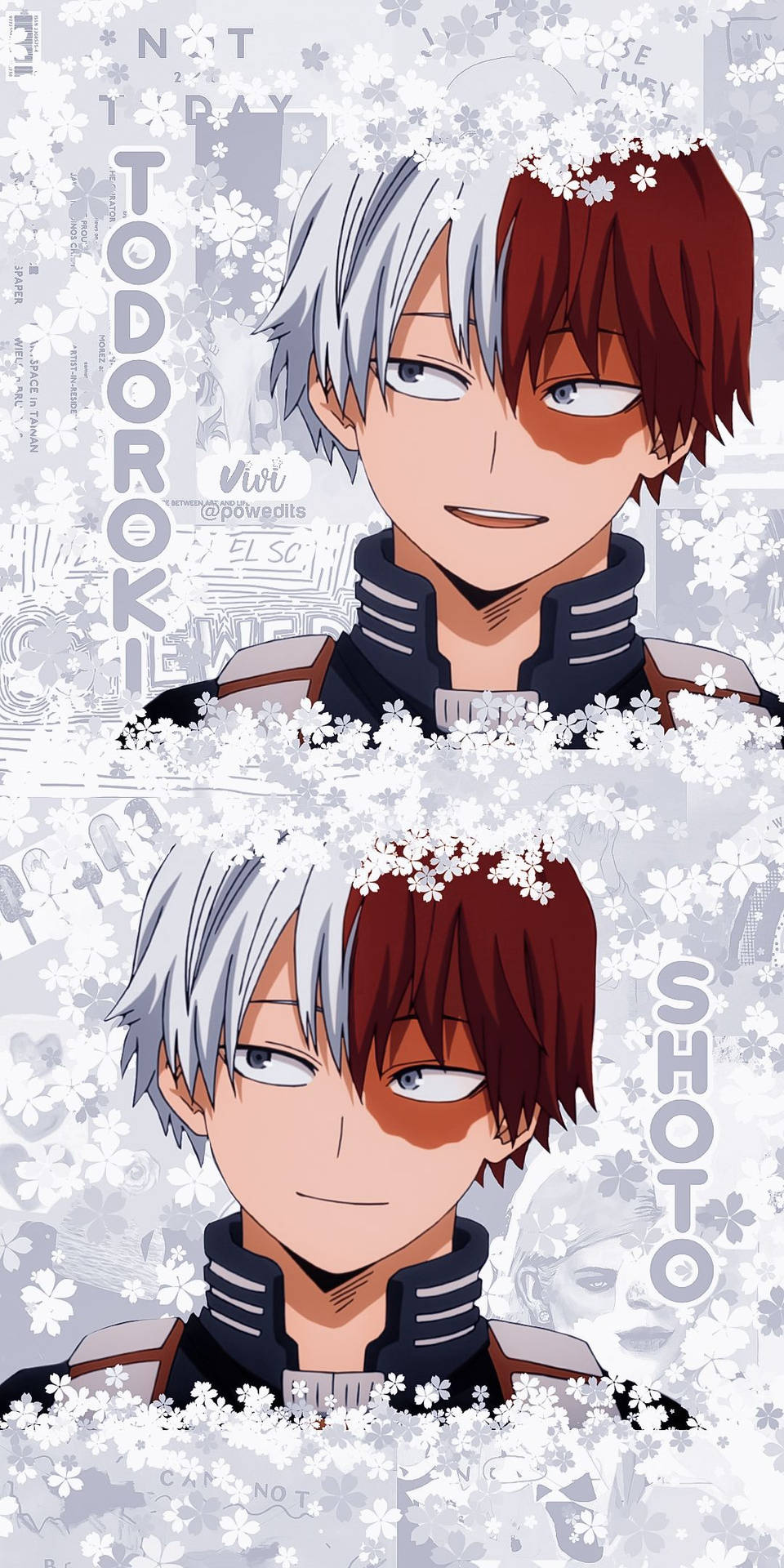 Download White And Gray Todoroki Aesthetic Wallpaper